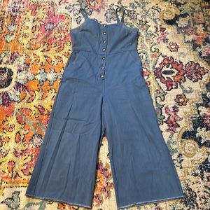Wish List Jeans Blue Chambray Wide Leg Jumpsuit